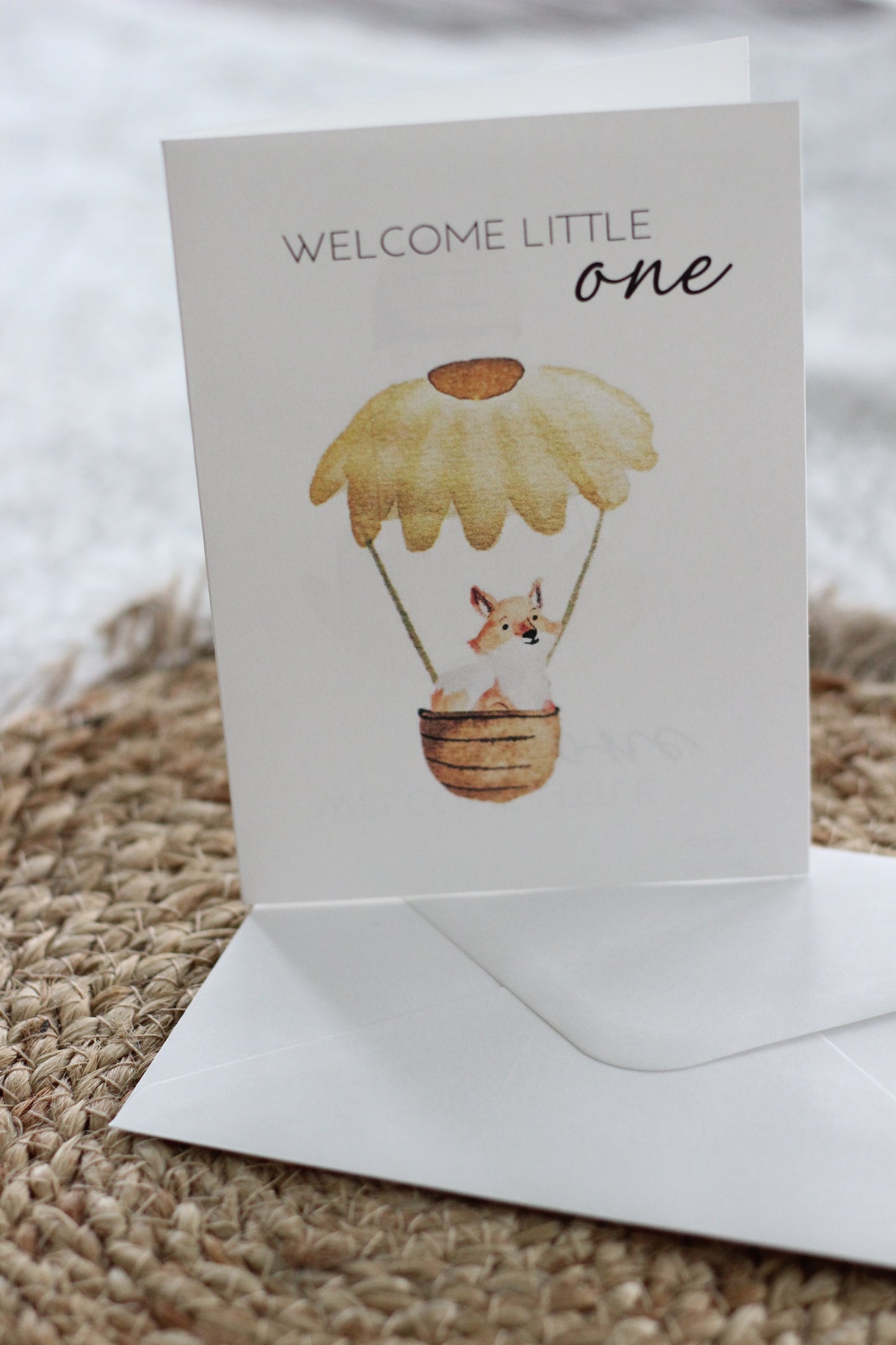 Faltkarte zur Geburt - Blumenballon