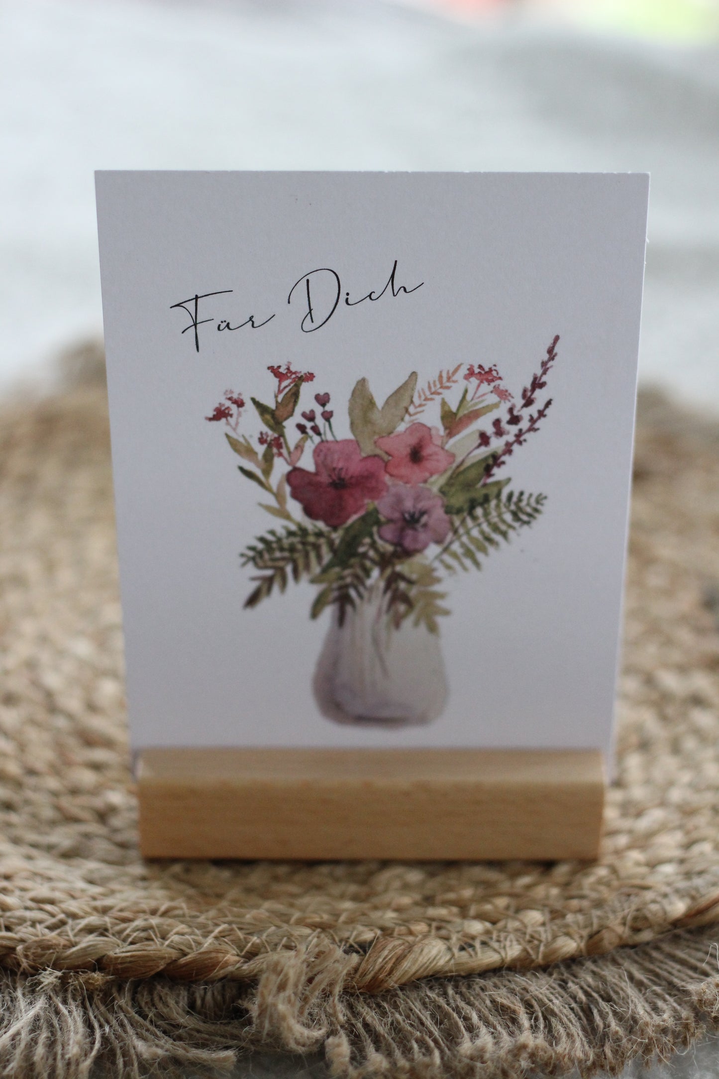 Grußpostkarte - Blumenstrauß in der Vase