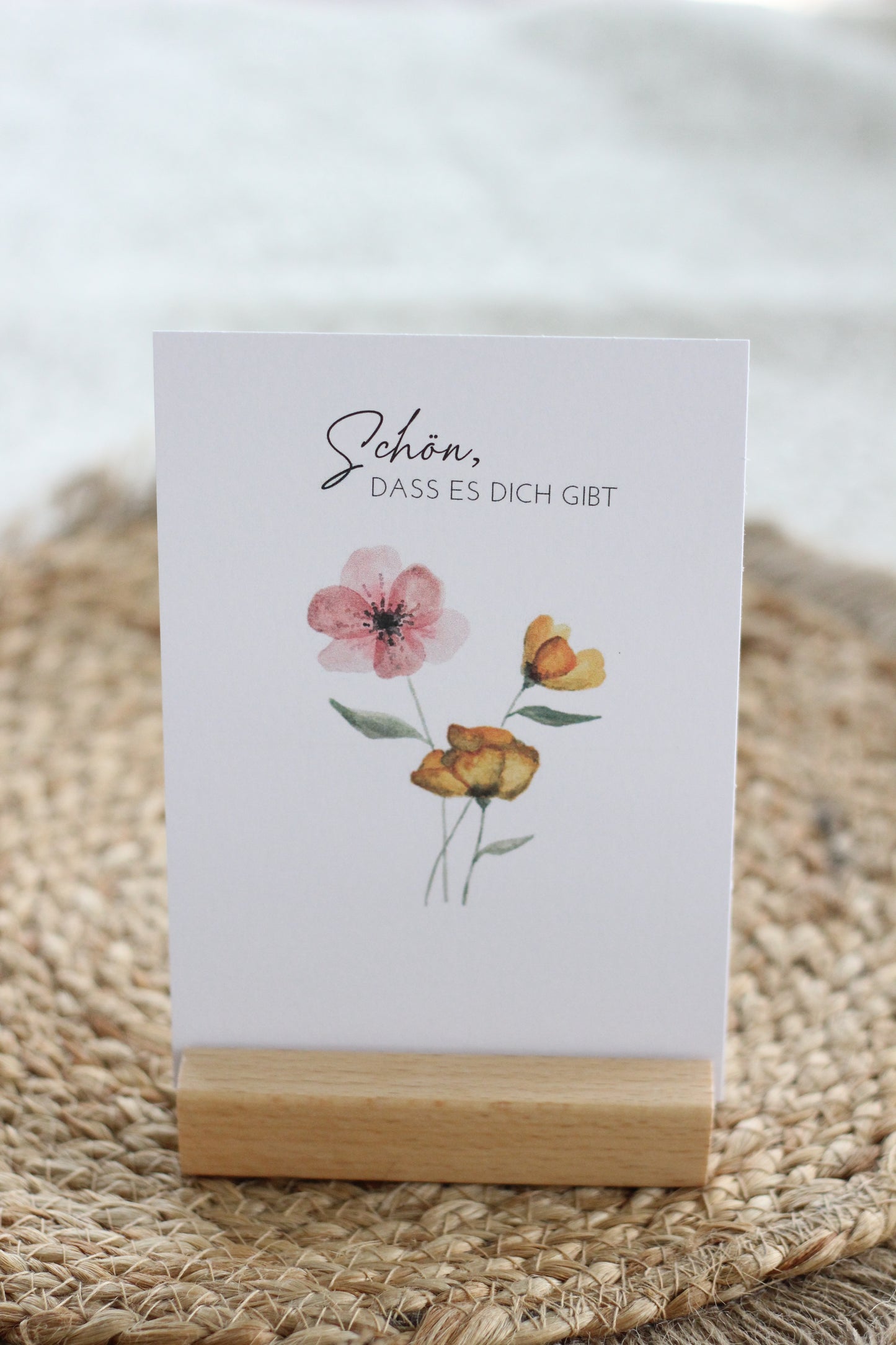 Grußpostkarte - Orange/Rosa