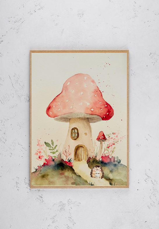Kinderzimmer Poster DIN A4 - Pilz