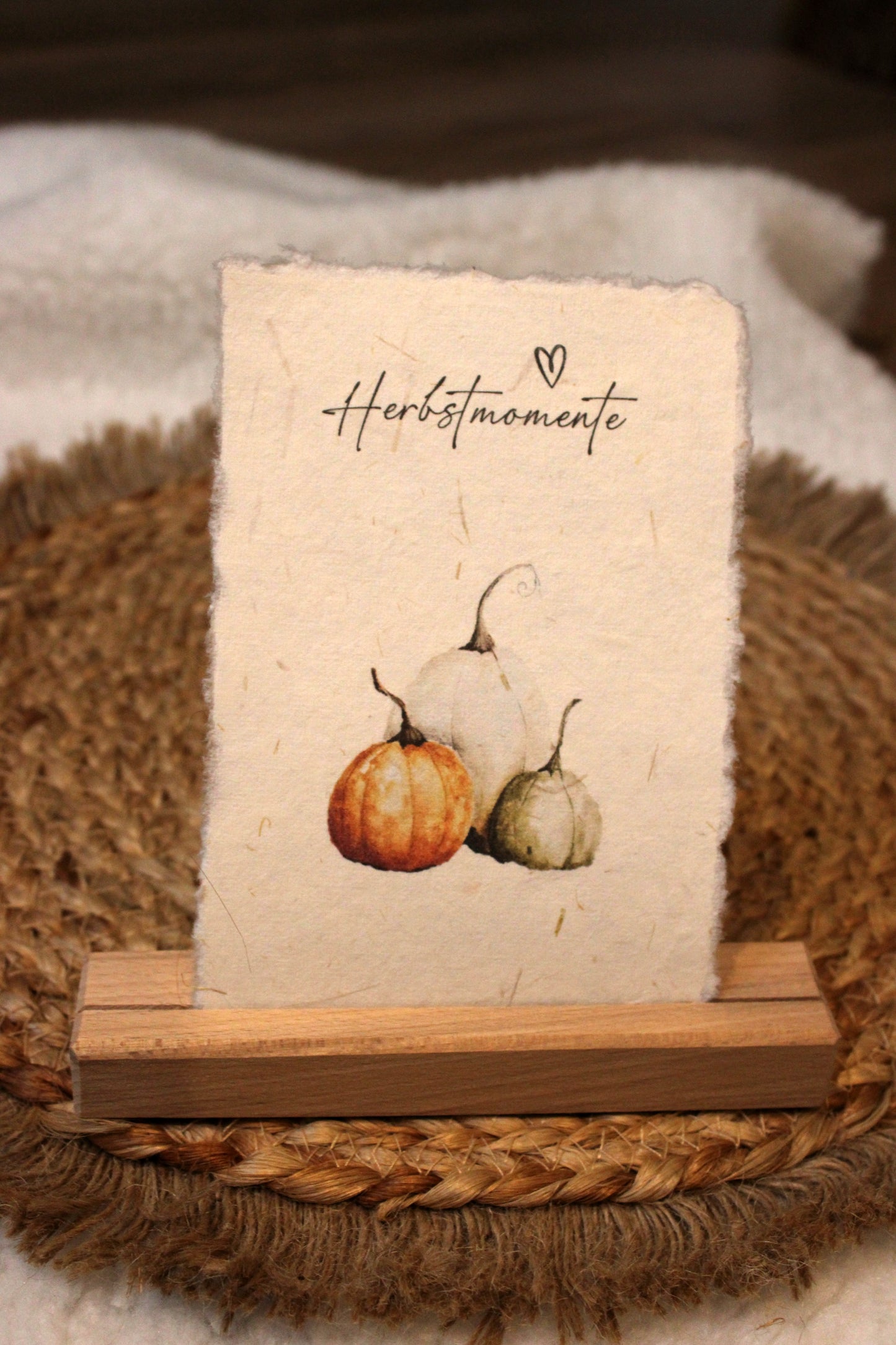 Büttenpapier Karte - Kürbisse