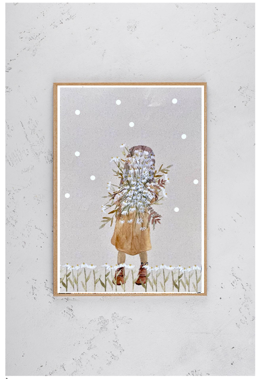 Kinderzimmer Poster DIN A4 - Blumenmädchcen