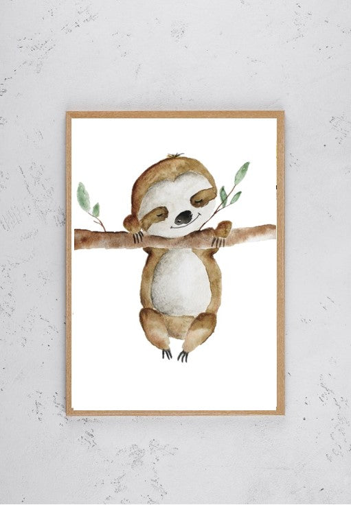 Kinderzimmer Poster DIN A4 - Faultier