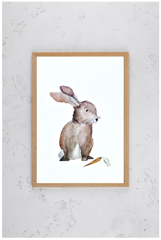 Kinderzimmer Poster DIN A4 - Hase