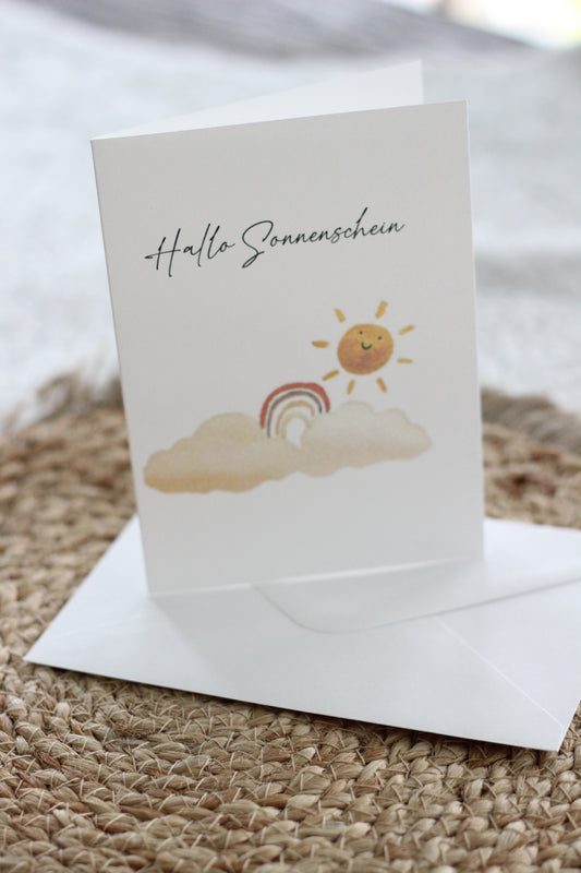 Faltkarte zur Geburt - Sonnenschein