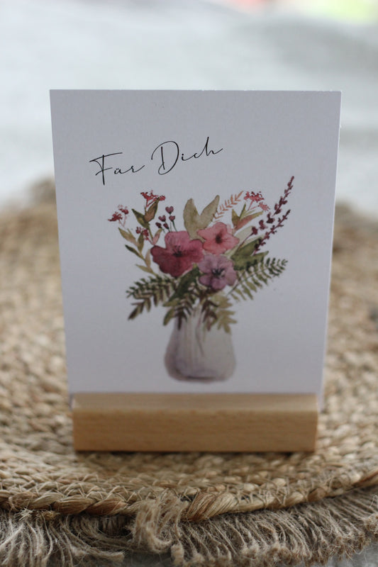 Grußpostkarte - Blumenstrauß in der Vase
