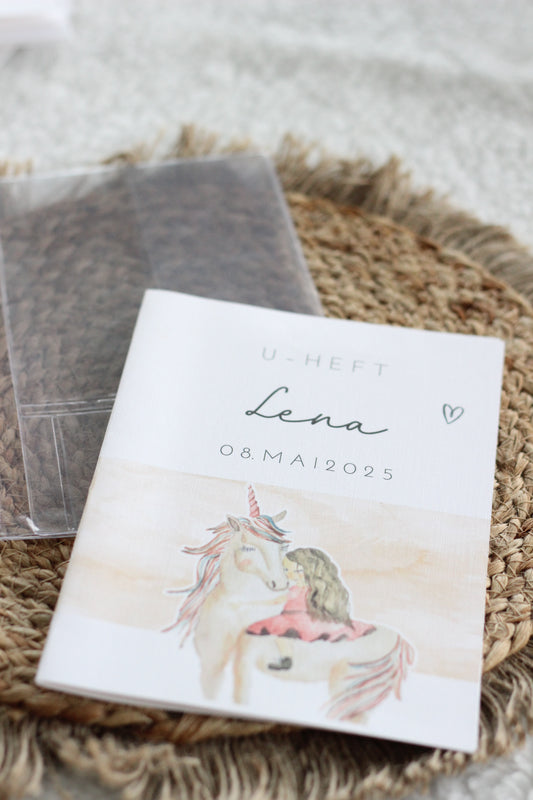 U-Heft Hülle mit Einleger (Einhorn)
