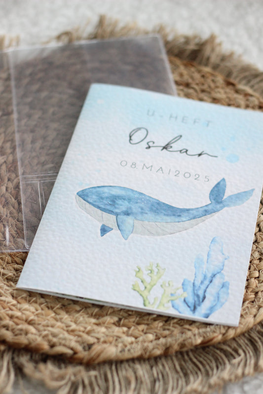 U-Heft Hülle mit Einleger (Wal)