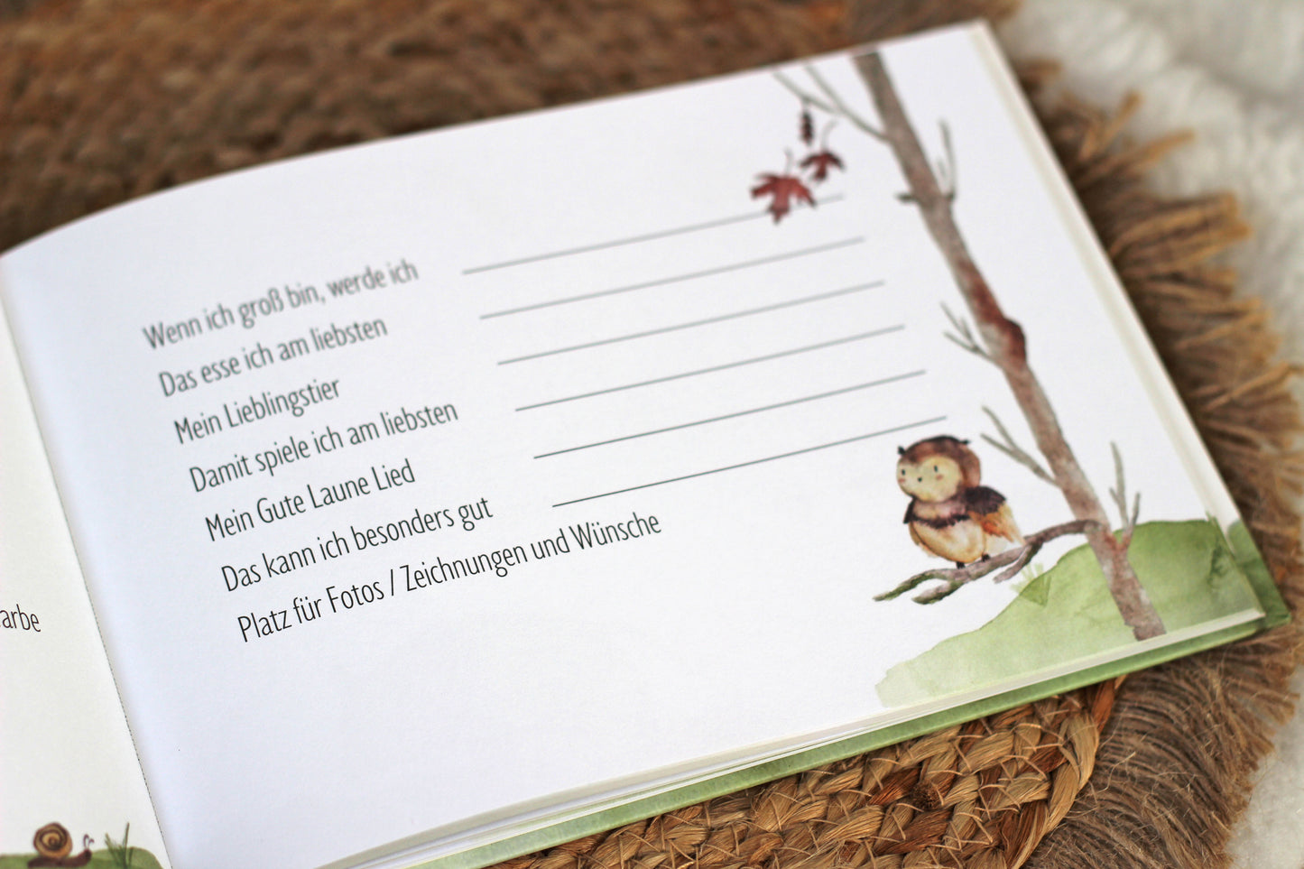 Freundebuch Kindergarten Waldtiere