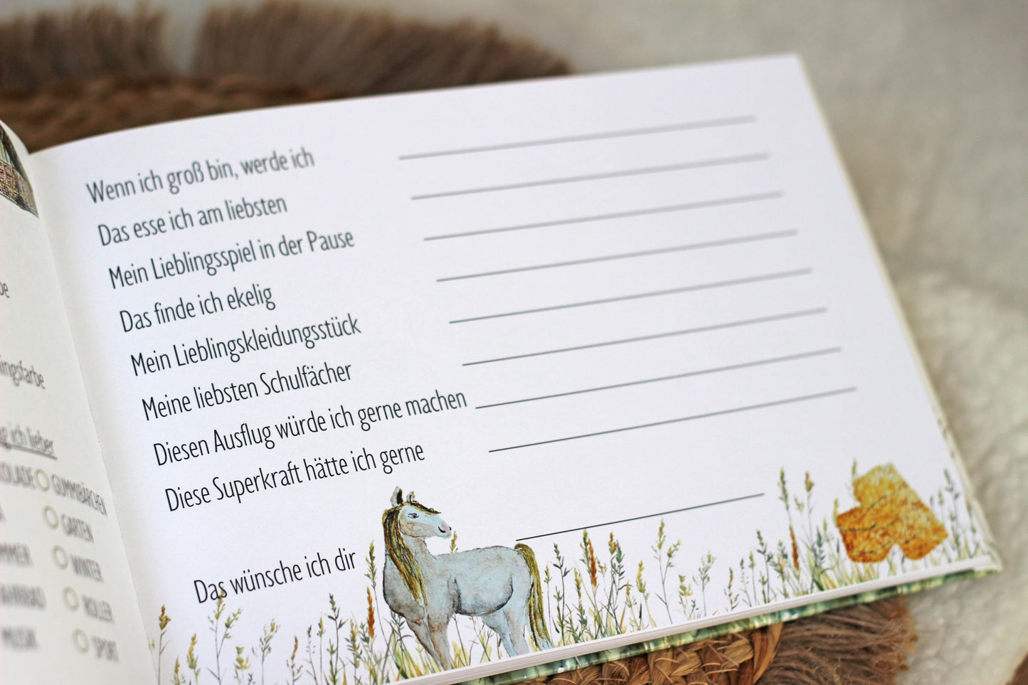 Freundebuch Grundschule Pferde