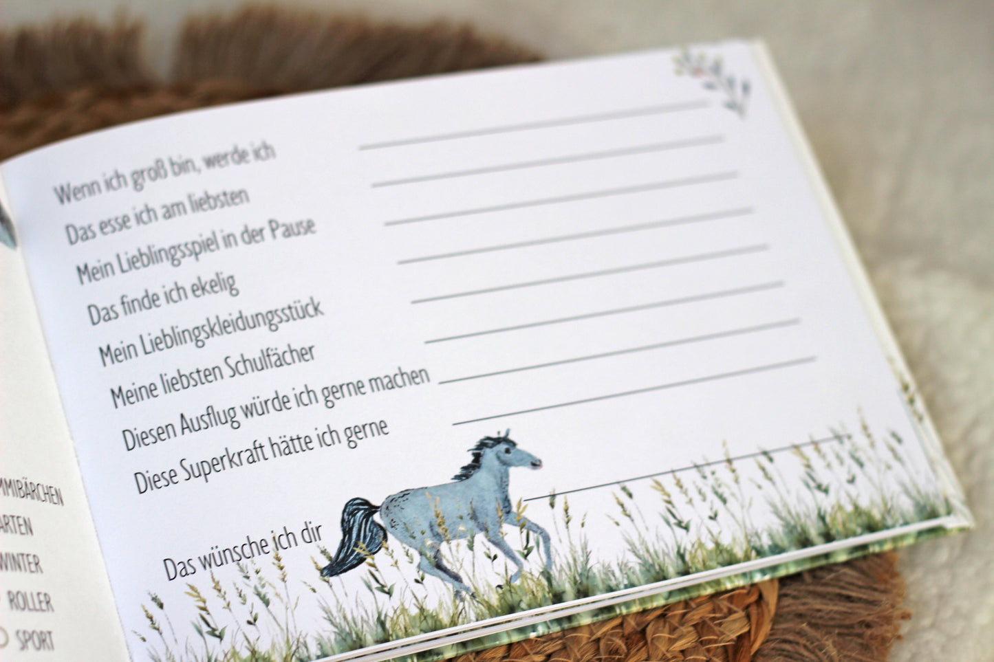 Freundebuch Grundschule Pferde
