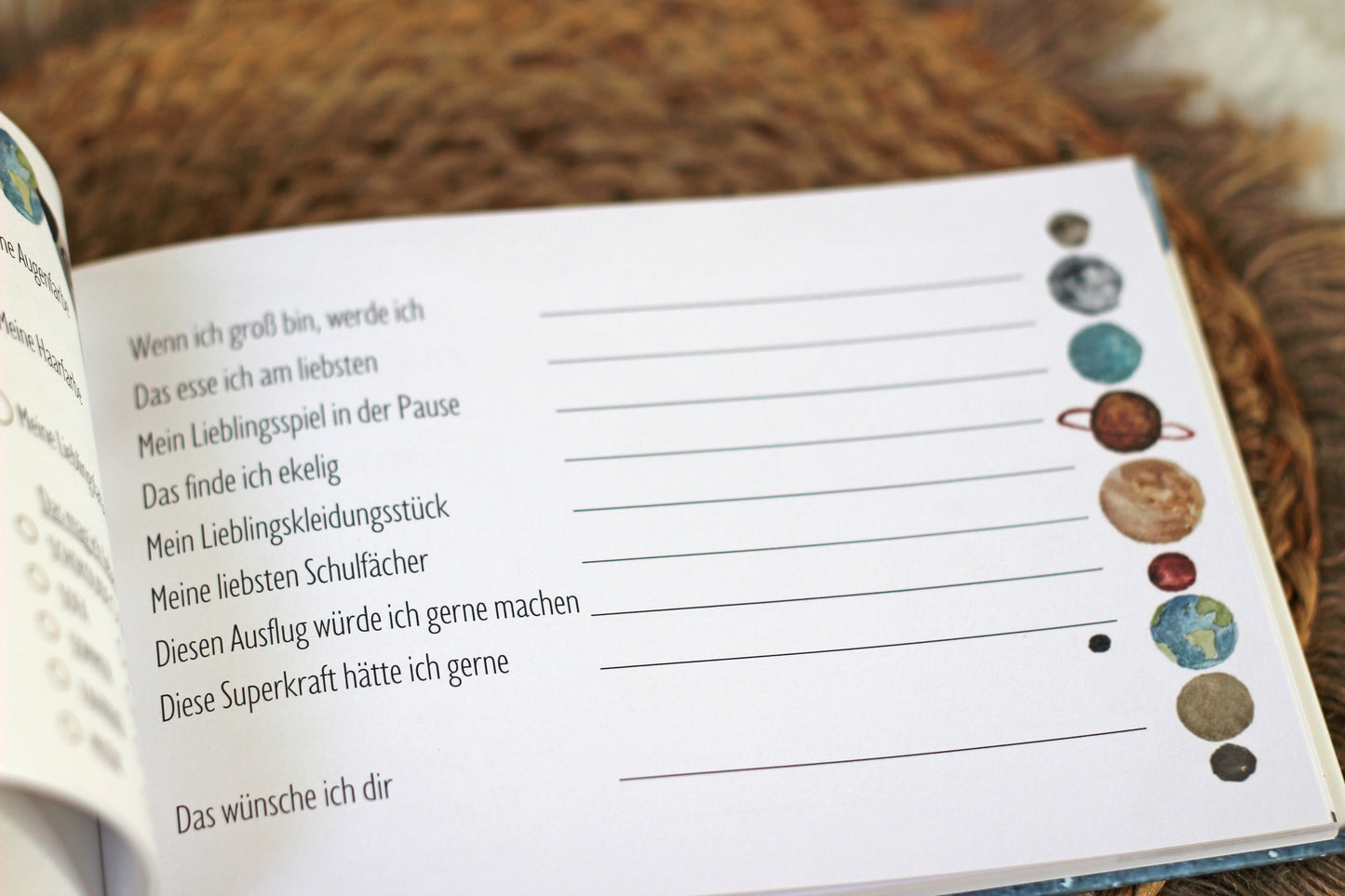 Freundebuch Grundschule Weltall