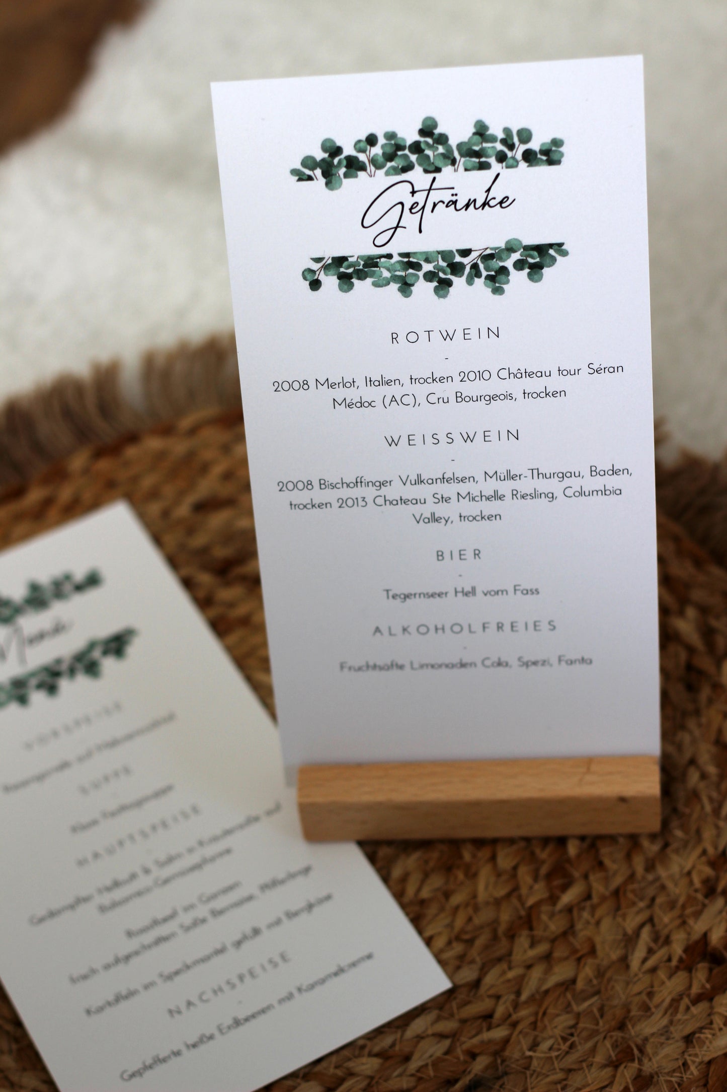 Hochzeits Papeterie - Tisch & Menükarten