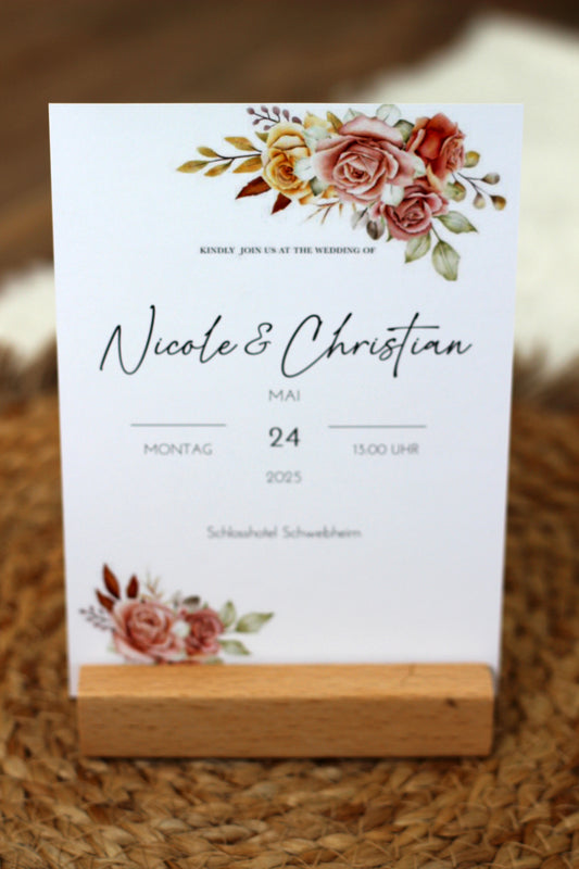 Hochzeits Papeterie - Save the Date Karte