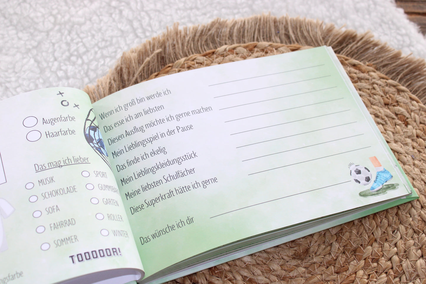 Freundebuch Grundschule Fußball