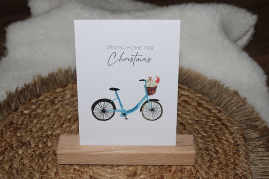 Weihnachtspostkarte - Fahrrad