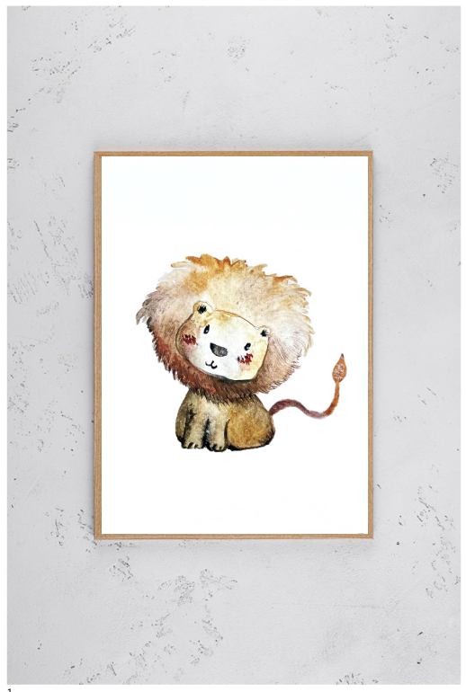 Kinderzimmer Poster DIN A4 - Löwe