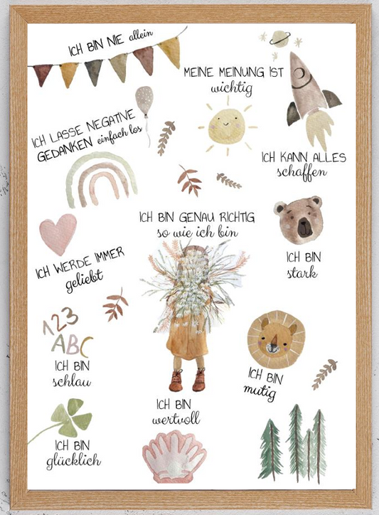 Kinderzimmer Poster DIN A3 - Mädchen