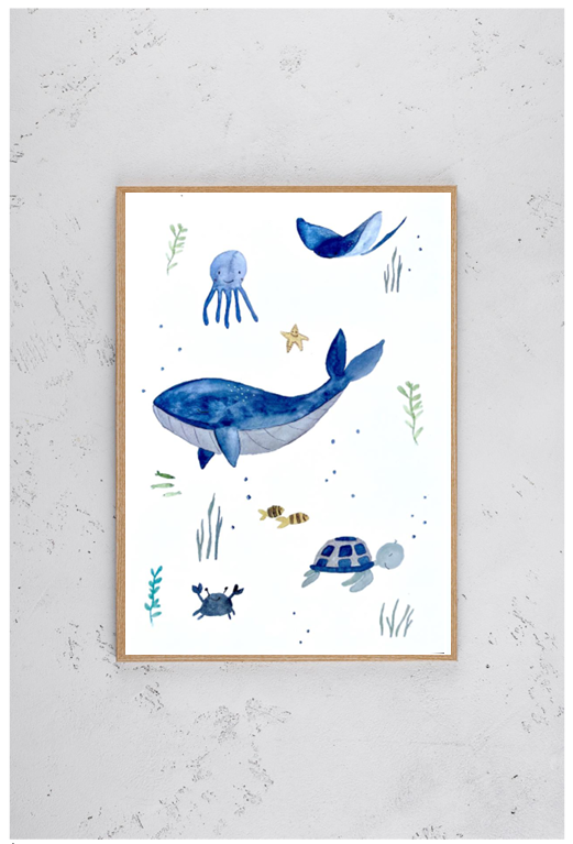 Kinderzimmer Poster DIN A4 - Meer