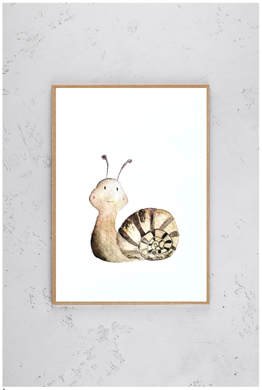 Kinderzimmer Poster DIN A4 - Schnecke